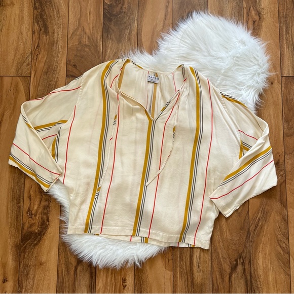 Frame Denim • Le Raglan Saffron Summer Stripe Top - Picture 8 of 10